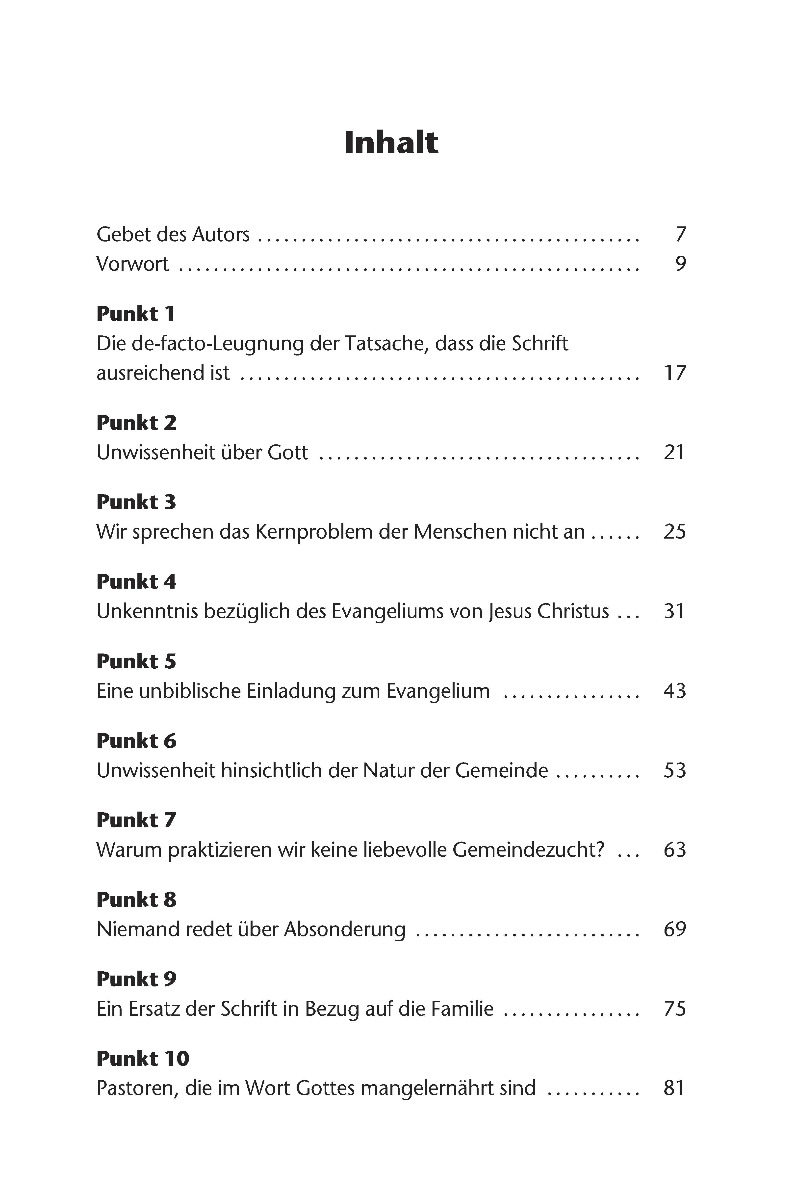 10 Vorwürfe an die heutigen Gemeinden
